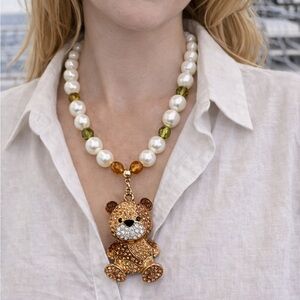 😍😍😍Topaz & Pearl Teddy Necklace